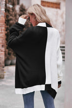 Load image into Gallery viewer, Contrast Open Front Dropped Shoulder Longline Cardigan