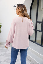 Load image into Gallery viewer, Round Neck Flounce Sleeve Blouse