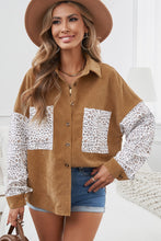Load image into Gallery viewer, Leopard Corduroy Dropped Shoulder Jacket