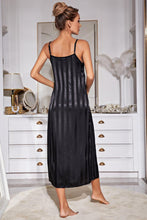 Load image into Gallery viewer, Striped Flounce Sleeve Open Front Robe and Cami Dress Set