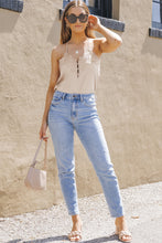 Load image into Gallery viewer, Lace Trim Buttoned Spaghetti Strap Bodysuit