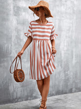 Load image into Gallery viewer, Striped Flounce Sleeve Dress