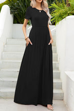 Load image into Gallery viewer, Round Neck Maxi Tee Dress with Pockets