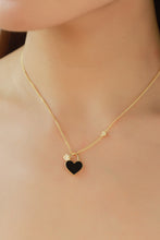 Load image into Gallery viewer, Inlaid Cubic Zirconia Heart-Shaped Lock Pendant Necklace