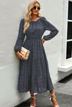 Load image into Gallery viewer, Ditsy Floral Round Neck Tiered Dress
