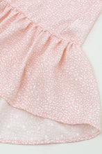 Load image into Gallery viewer, Printed Tie-Neck Ruffled Peplum Blouse