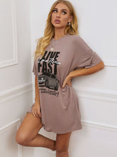 Load image into Gallery viewer, Printed Round Neck Half Sleeve T-Shirt Dress