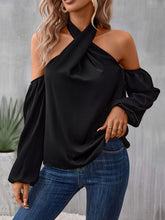 Load image into Gallery viewer, Chic n Grecian Cold Shoulder Long Sleeve Blouse