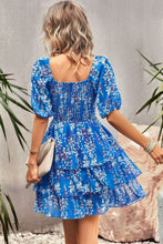 Load image into Gallery viewer, Smocked Square Neck Balloon Sleeve Mini Dress