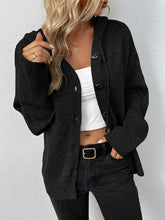 Load image into Gallery viewer, Drawstring Detail Button Front Hooded Cardigan