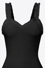 Load image into Gallery viewer, Ribbed Ruffle Trim Sleeveless Bodysuit