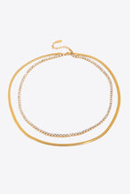 Load image into Gallery viewer, Double-Layered Inlaid Zircon Stainless Steel Necklace