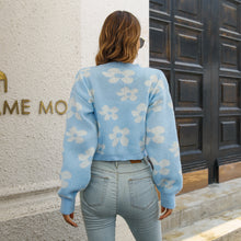 Load image into Gallery viewer, Floral Button Down Cropped Cardigan