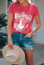 Load image into Gallery viewer, NASHVILLE COUNTRY MUSIC Graphic Round Neck Tee Shirt