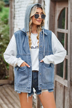 Load image into Gallery viewer, Sleeveless Denim Top with A Detachable Hood