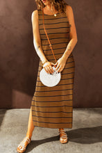 Load image into Gallery viewer, Striped Slit Sleeveless Maxi Dress