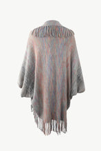 Load image into Gallery viewer, Heathered Open Front Fringed Poncho