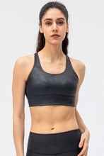 Load image into Gallery viewer, Faux Leather Double Crisscross Strap Sports Bra