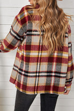 Load image into Gallery viewer, Plaid Pocketed Button Down Shacket