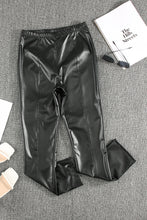 Load image into Gallery viewer, Elastic Waist Paneled PU Leather Pants