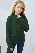 Load image into Gallery viewer, Girls Rolled Hem Dropped Shoulder Sweater