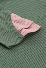 Load image into Gallery viewer, Elbow Patch Waffle Knit Henley Top