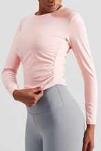 Load image into Gallery viewer, Gathered Detail Long Sleeve Sports Top