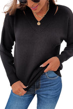 Load image into Gallery viewer, Cutout Shoulder Rib-Knit Sweater