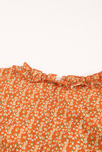 Load image into Gallery viewer, Ditsy Floral Frill Trim Flounce Sleeve Plunge Dress