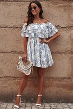 Load image into Gallery viewer, Floral Off-Shoulder Ruffle Hem Dress