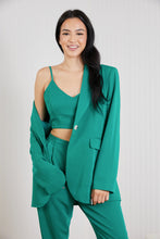 Load image into Gallery viewer, GeeGee Wall Street Full Size Bra, Blazer, and Pants Set in Kelly Green