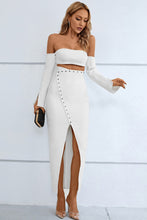 Load image into Gallery viewer, Off-Shoulder Cutout Front Split Dress