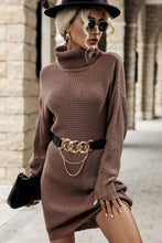 Load image into Gallery viewer, Turtleneck Dropped Shoulder Mini Sweater Dress DIBS MINI