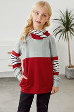 Load image into Gallery viewer, Girls Striped Color Block Hoodie