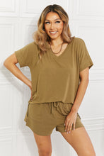 Load image into Gallery viewer, Zenana Full Size Morning Coffee V-Neck Top & Shorts Lounge Set