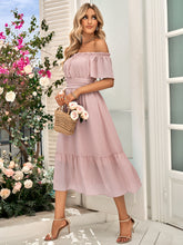 Load image into Gallery viewer, Off-Shoulder Tied Cutout Dress