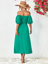 Load image into Gallery viewer, Off-Shoulder Balloon Sleeve Midi Dress