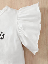 Load image into Gallery viewer, Girls Graphic Butterfly Sleeve Top and Polka Dot Shorts Set