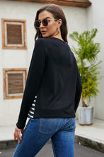 Load image into Gallery viewer, Floral and Striped Print Lace Up Top