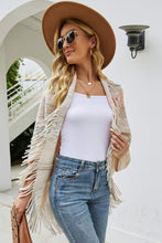 Load image into Gallery viewer, Heathered Open Front Fringed Poncho