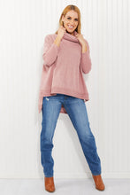 Load image into Gallery viewer, Zenana Love and Cuddles Full Size Cowl Neck Poncho Sweater in Light Rose