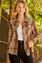 Load image into Gallery viewer, Plaid Button Front Shirt with Breast Pocket