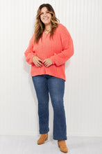 Load image into Gallery viewer, POL Peach Pie Full Size Ribbed Hooded Sweater