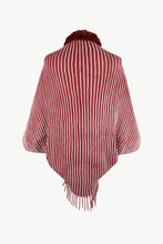 Load image into Gallery viewer, Striped Faux Fur Trim Open Front Cardigan