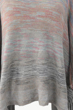 Load image into Gallery viewer, Heathered Boat Neck Fringed Poncho