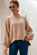 Load image into Gallery viewer, Round Neck Dropped Shoulder Lantern Sleeve Sweater