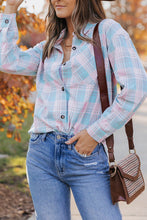 Load image into Gallery viewer, Plaid Button-Up Dropped Shoulder Shirt