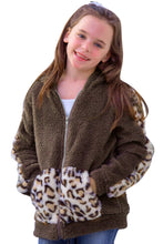 Load image into Gallery viewer, Kids Leopard Zip-Up Hooded Jacket with Pockets