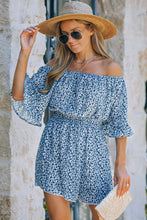 Load image into Gallery viewer, Printed Flounce Sleeve Off-Shoulder Romper