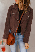 Load image into Gallery viewer, Belted Zip-Up Corduroy Jacket